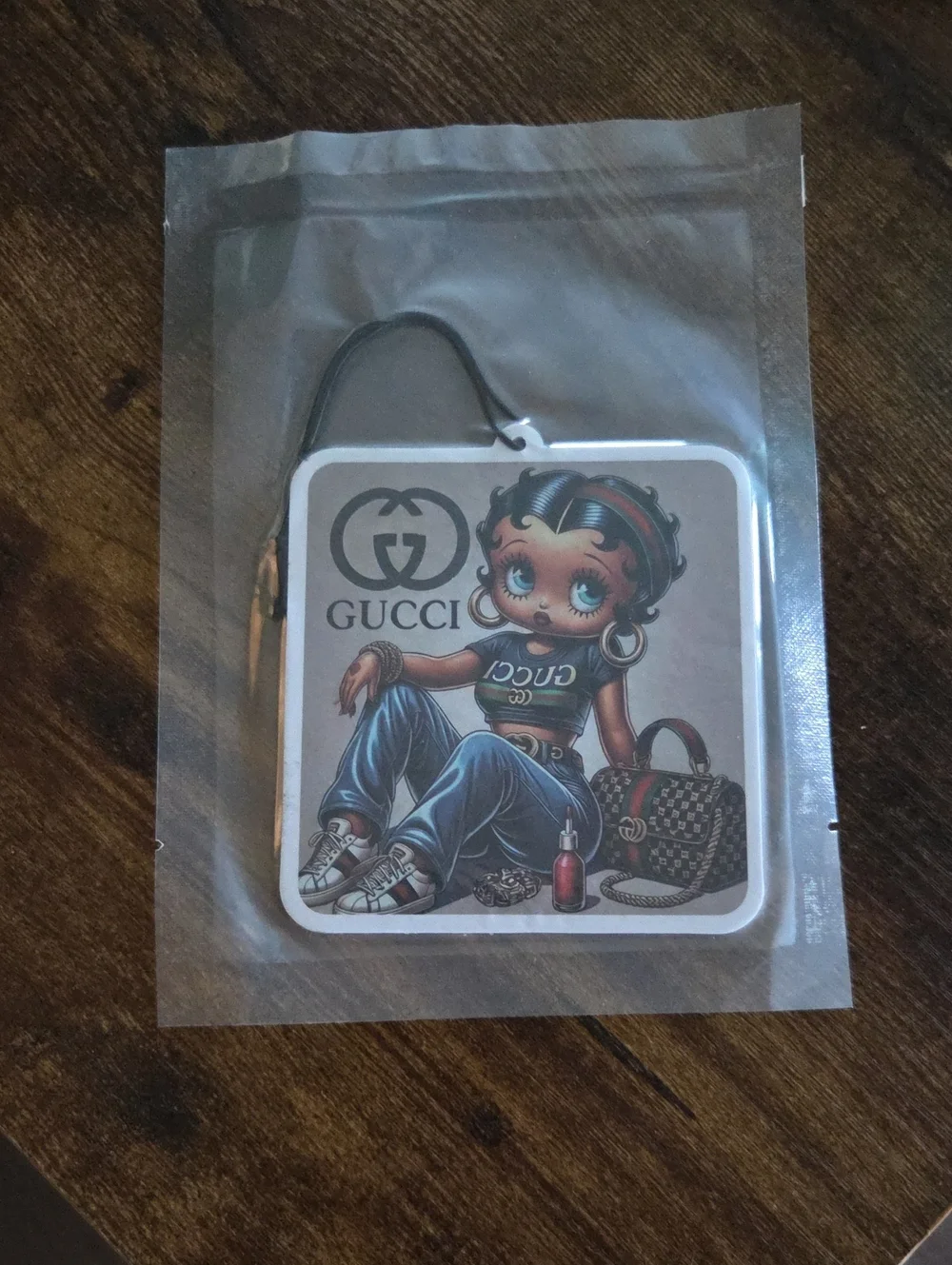 Gucci Brown, Black & White Betty Boop Graphic Air Freshener